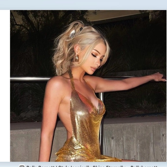 ‼️🤩WOW‼️SET 🤩8 Other Reasons Chainmail Top & Skirt Set in Gold NWOT ONE Size ALL - Picture 6 of 11